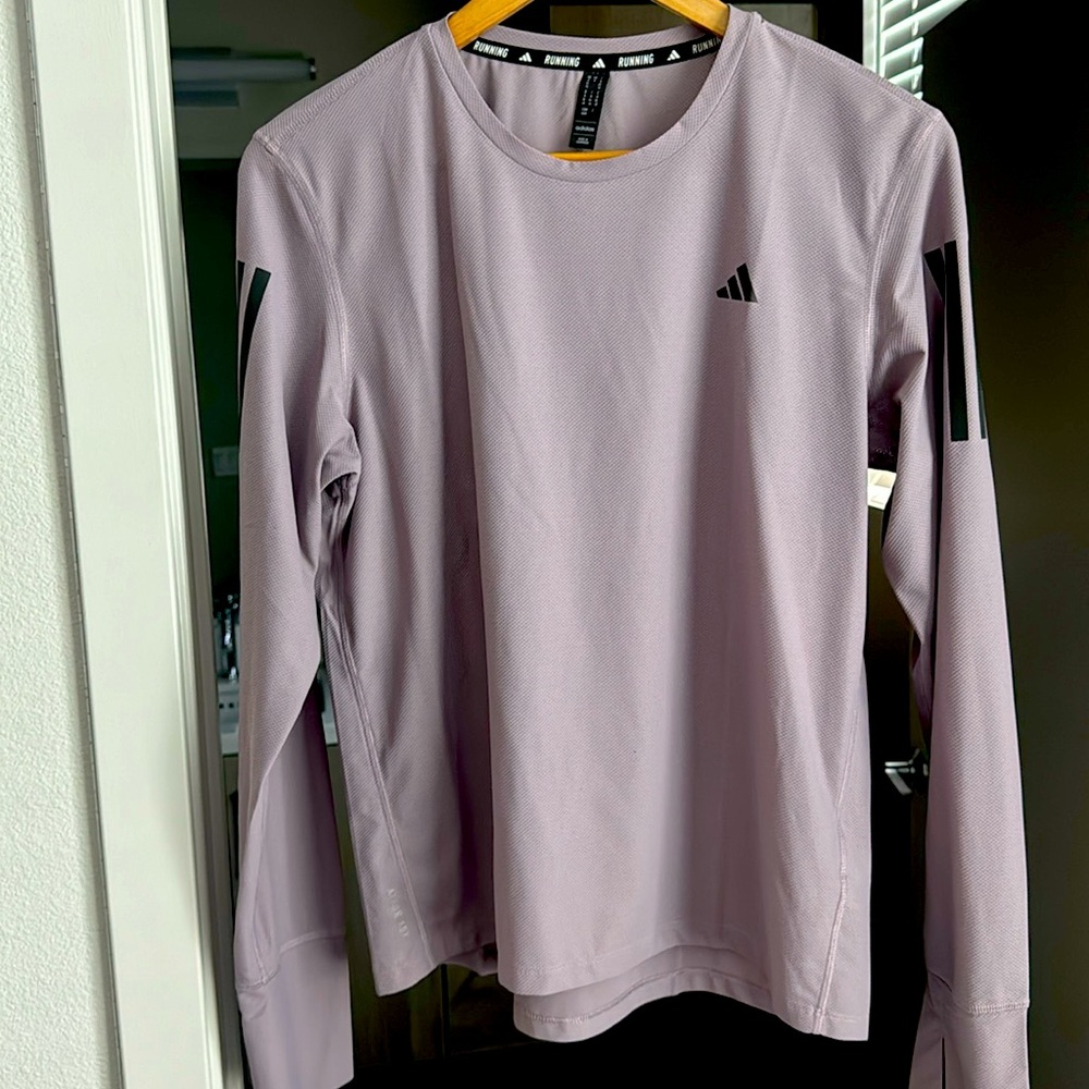 Adidas OWN THE RUN long lavender sleeve tee